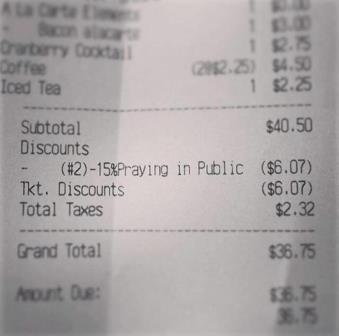 diner-offers-15-discount-praying
