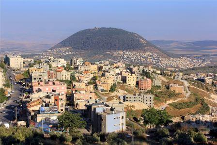 view-of-the-biblical-mount-tabor-and-the-arab-village-in-nazareth-israel