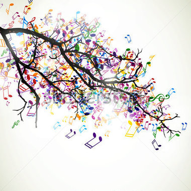 vector-illustration-of-an-abstract-branch-with-colorful-music-notes_133503722