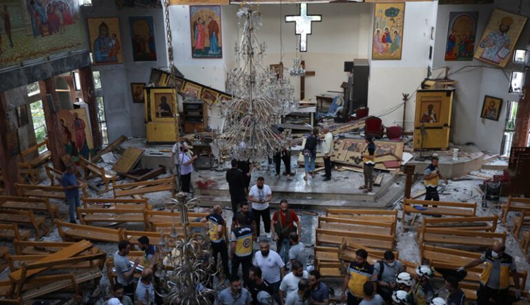 Several killed in suicide bombing at Damascus church